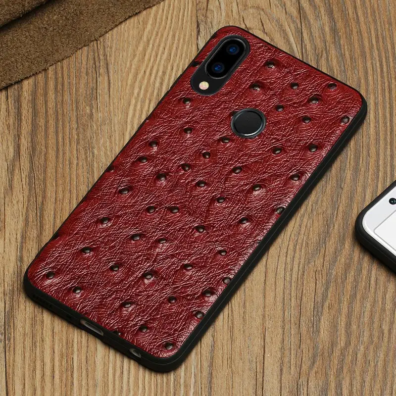 Красный Для Mate10 натуральная кожа чехол для телефона Capa для huawei mate9 pro Nova 2s Nova 3 чехол высокого класса Страус чехол для телефона - Цвет: Красный