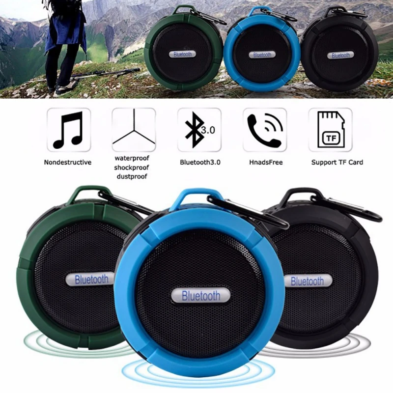 

Small Music Speaker For Bluetooth Portable Water Resistant Dust-proof Wireless Outdoor Sound Box Subwoofer With Sucker Carabiner