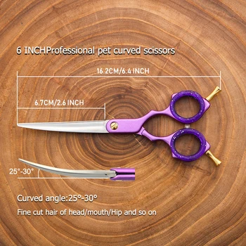 

Dog Grooming Scissors Curved 6 Inch Cat Shears Curved Scissors for Dog Grooming Shears Curved Cat Grooming Shears Curved New