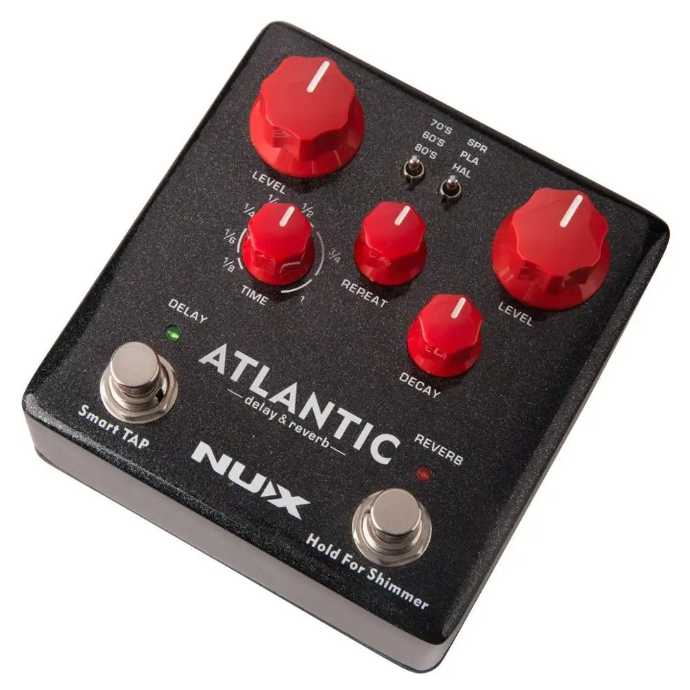 NUX Atlantic реверберация задержка гитарная педаль мульти эффекты 3 задержка пластина реверберация мерцающий эффект стерео звук усилитель аксессуары для гитары