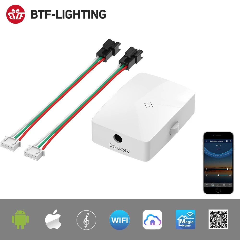 WS2812B Wi Fi Голос Музыка 2 выход SPI Alexa Google Home контроллер для WS2811 WS2812 WS2815 светильник