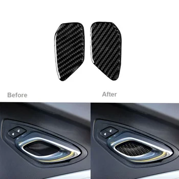 

Carbon Fiber Door Handle Cover Interior For Chevrolet Camaro 2017-2019 Sticker Black Trim