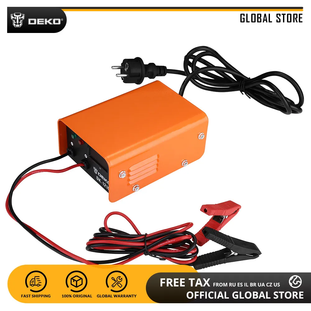 

DEKO DK1210 Full Automatic 12V 180W 10A 3 Stages Car Battery Charger Fast Power Charging Has Triple Protection With LCD Display