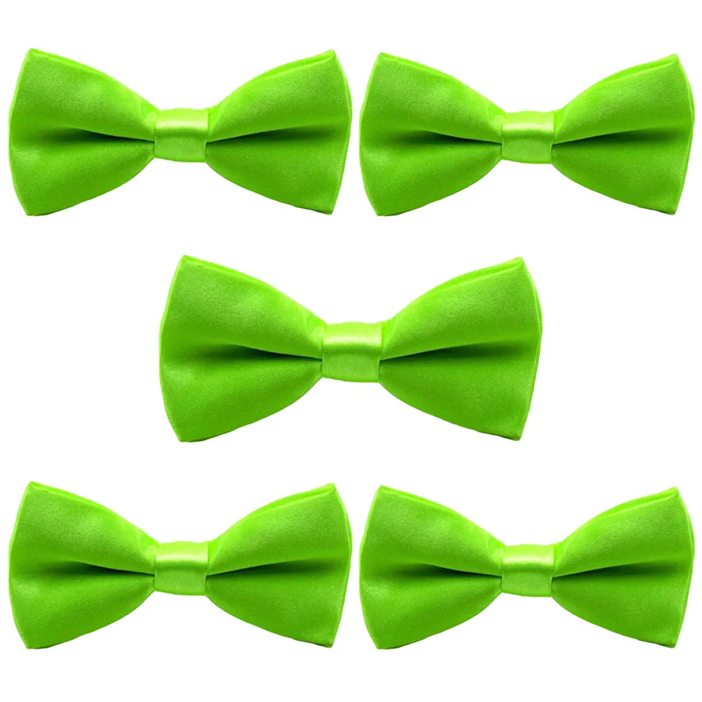 Green-5 PCS Детские школьные вечерние однотонные галстуки-бабочки для маленьких мальчиков, 5 шт., BWTYY1005 - Цвет: Green-5 PCS