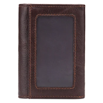 

AUAU-MISFITS Portable Coin Purse Men's Small Pocket Buckle Leather Short Clutch Bag Unisex Wallet Card Package