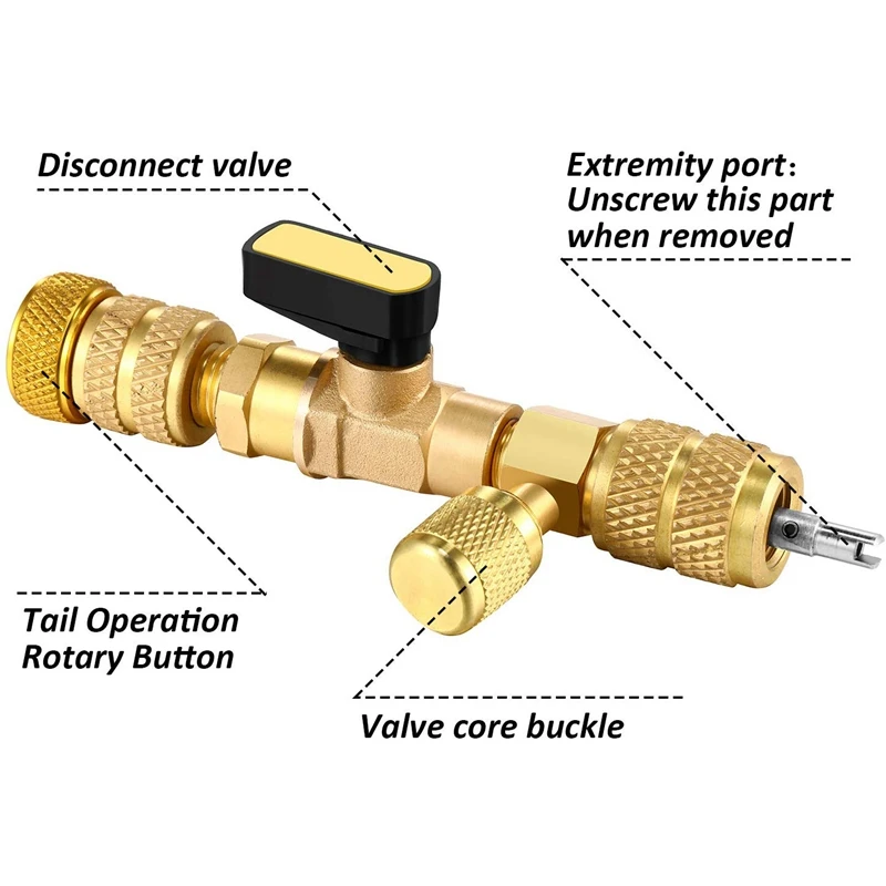  Valve Core Remover 32Pcs R22 R134A R12 A/C Valve Core Remover 20 Spools and 10 Brass Nuts HVAC Spoo