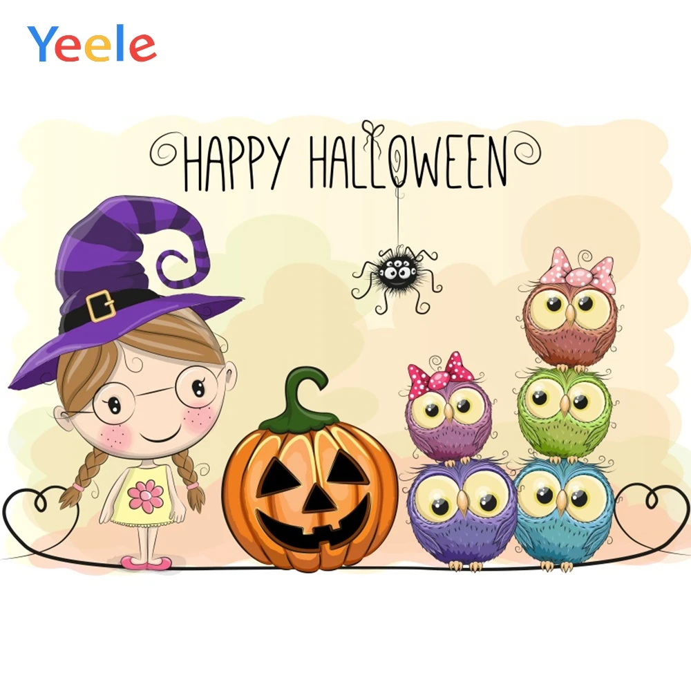 

Yeele Halloween Photocall Witch Owls Pumpkin Ins Photography Backdrops Personalized Photographic Backgrounds For Photo Studio