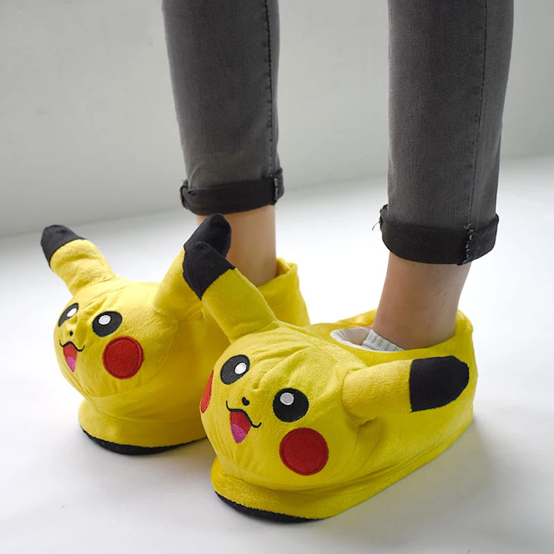 Pika Тапочки Pika; обувь для взрослых; обувь из плюша в стиле аниме «Покемоны»; обувь для костюмированной вечеринки; милая Нескользящая Повседневная обувь; женские вечерние кроссовки - Цвет: Pika