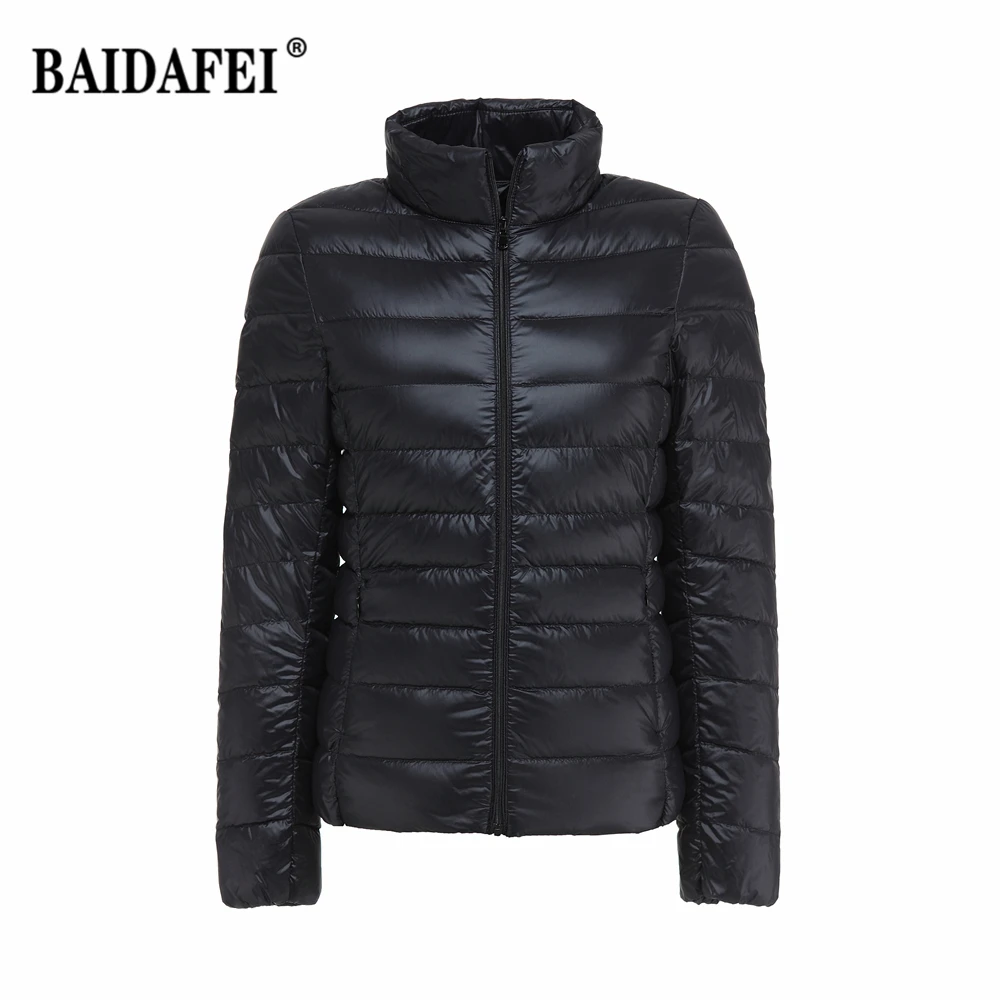 Women's Short Slim Fit Puffer Jacket 2023 New Spring Stand Collar Ultra Light Weight Portable Windproof White Duck Down Coat