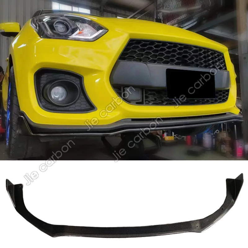 

Стайлинг автомобиля для Suzuki Swift Sport zc33s 2017-2021 с отделочной полосой из углеродного волокна, обернутой вокруг нижней губы перед модификацией