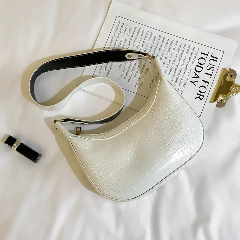 

PU Leather Women Crocodile Pattern Shoulder Bag Mini Hand Bag Famous Brand Designer Fashion Small Retro Luxury Handbags