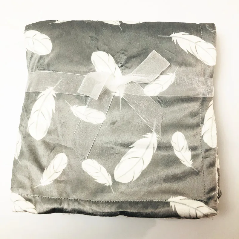 

feather Baby Blankets New Thicken Double Layer Coral Fleece Infant Swaddle Bebe Envelope Wrap Owl Printed Newborn Baby Bedding