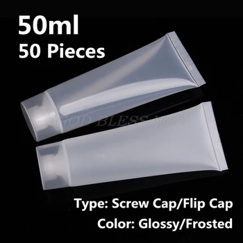 

50Pcs 50ml Portable Polish Empty Clear Tube Cosmetic Cream Lotion Container Makeup Bottle
