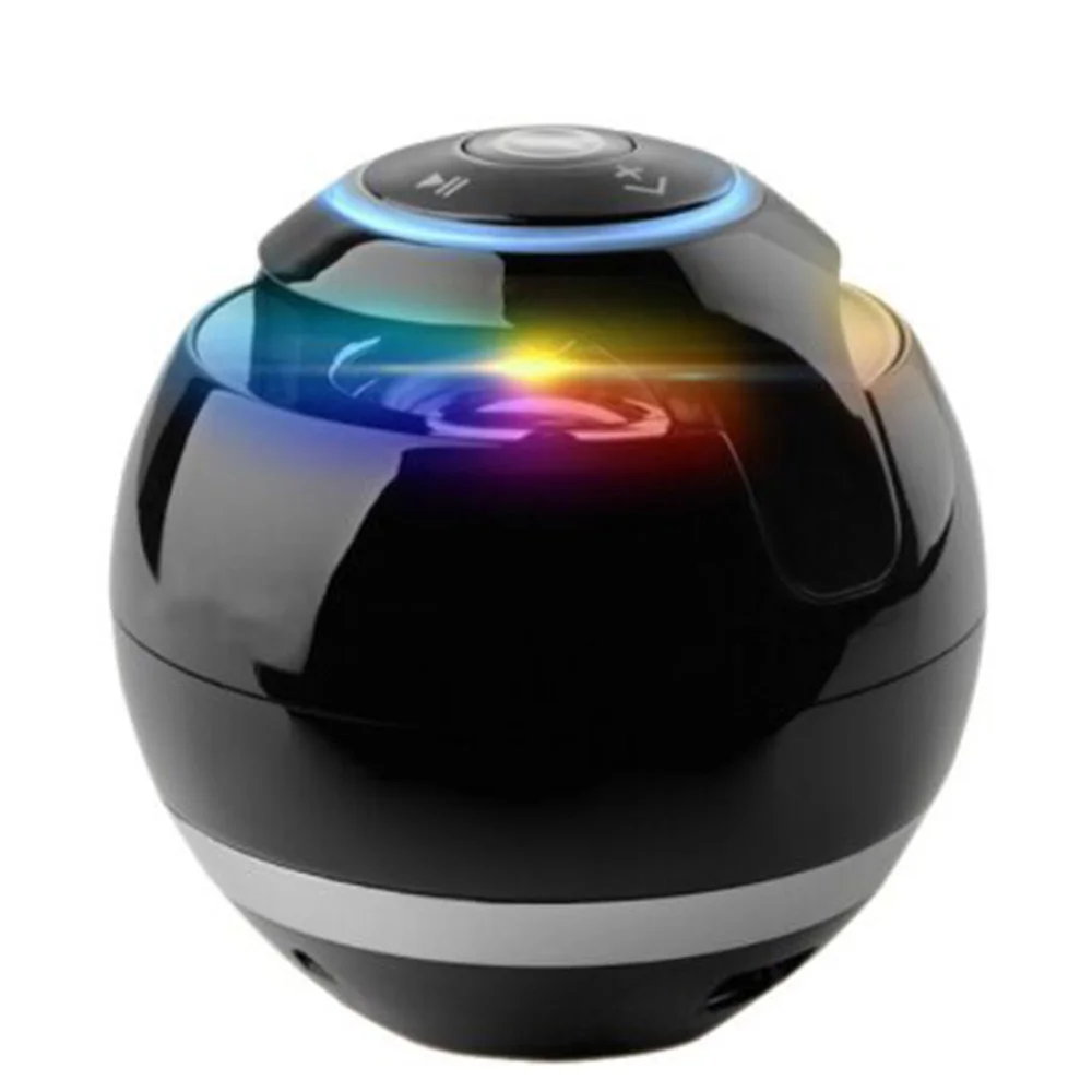 Spherical wireless bluetooth speaker led light mini audio gift subwoofer portable hands-free calling circular card music player |