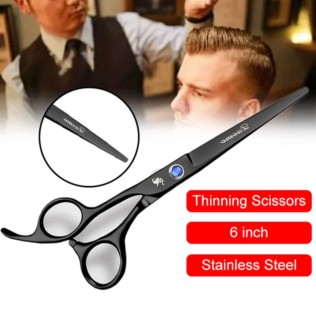 

Professional 6 Inch Hair Scissors Straight Edge Razor Sharp Scissor Barber Hairdressing Japan 440c Salon Hair Thinning