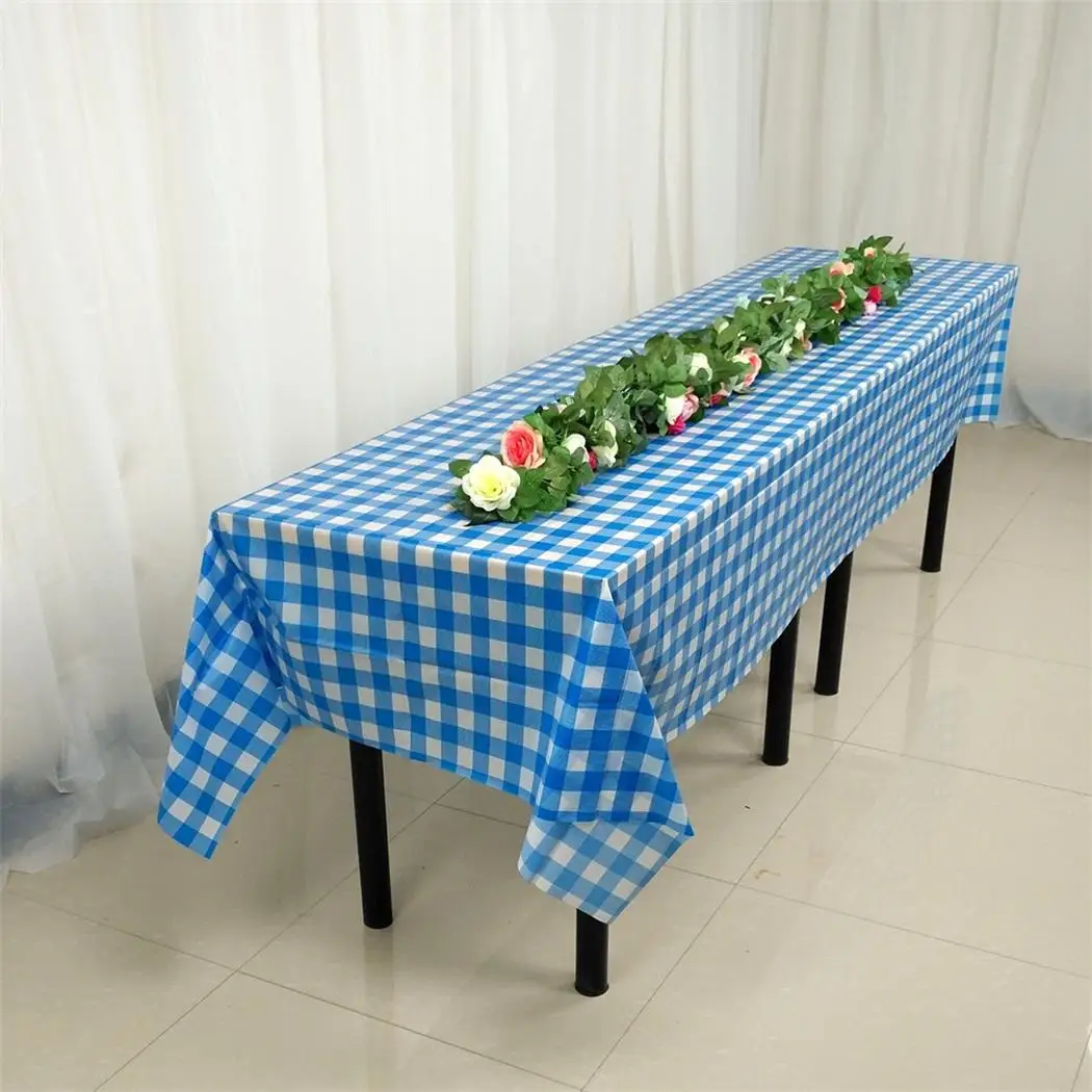 

Rectangle Plaid Disposable Tablecloth Table Cover Party Wedding Home Decor Rectangular