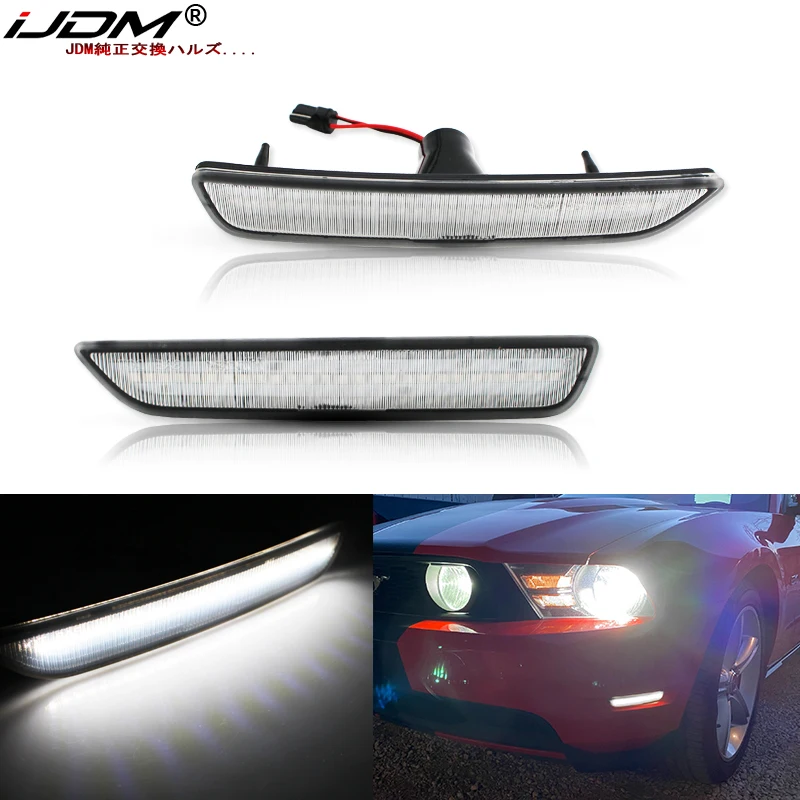 Clear LED Sidemarkers for 2010-2014 Ford Mustang 