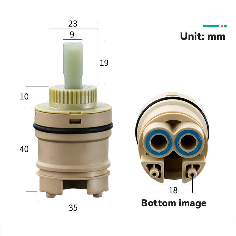Faucet Valve Core Standard Ceramic Cartridge Replacement Parts for Faucet Valve Shower Core Water Mixer Splitter