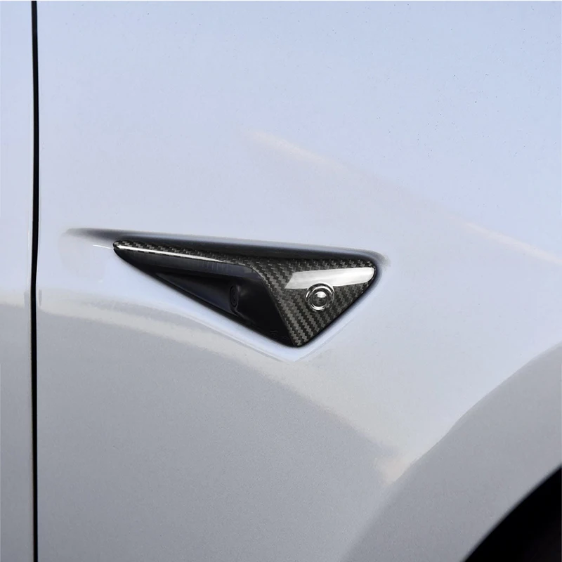 

Car Carbon Fiber Camera 2pcs Cover For Tesla Model 3 S X DIY Installation Turn Signal Autopilot