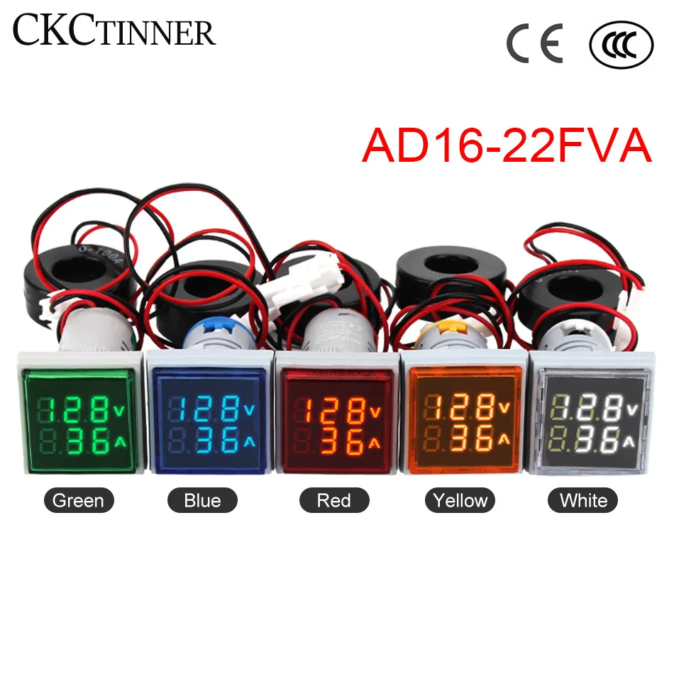 

1pcs AC 60~500V LED Digital Voltmeter Tester voltage indicator Light Pilot Lamp Signal Lights Current Meter Ammeter 22mm