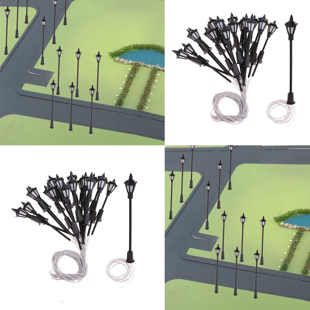 40 Pieces LED Street Lamps Street Lighting for Railway Model Making