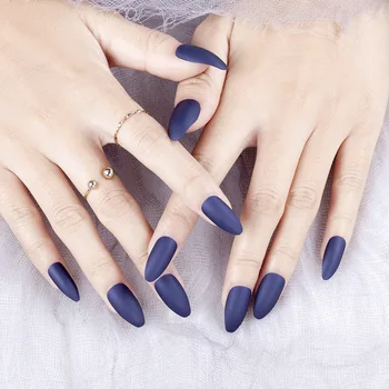 

24Pcs Extra Lange Falsche Nägel Spitze Bunte Stiletto Tipps Sharp Ende Stilettos Gefälschte Nagel UV Gel Maniküre Einfach Tragen