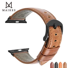 MAIKES для Apple Watch Band 44 мм 40 мм iWatch Series 4 3 2 1 Apple Watch Band 42 мм 38 мм кожаный ремешок аксессуары для часов браслет