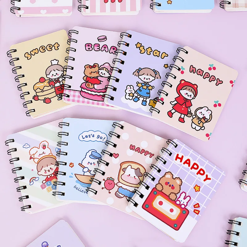 Mini Cuadernos para uso diario, Agenda Kawaii de 80 hojas, lista de notas, planificador, papelería, cubierta aleatoria