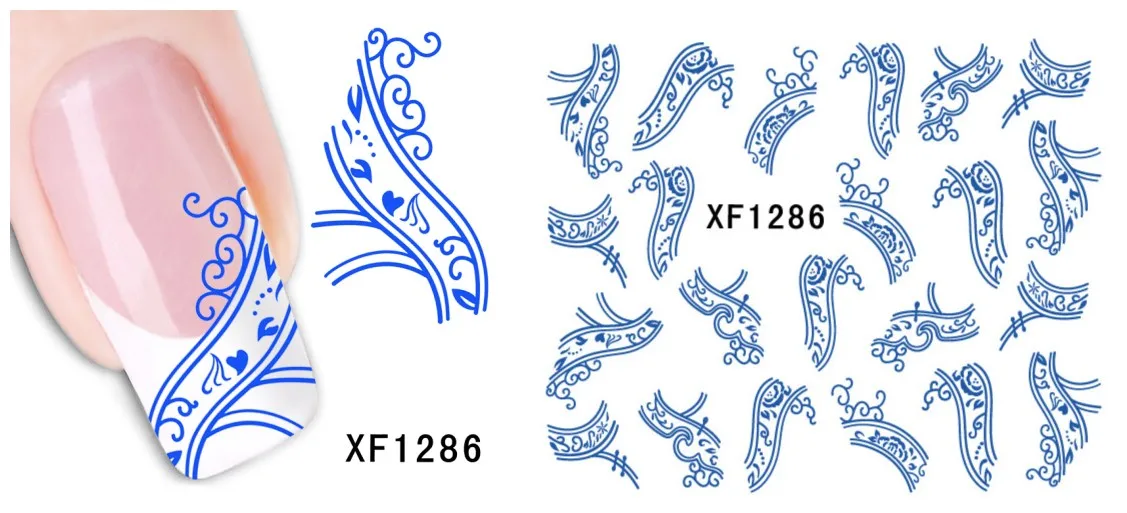 XF1286 5 листов/партия, сделай сам, Водные Наклейки для ногтей, Змеиный маникюр, дизайн, мода 3D, Восточный Дракон, наклейки для ногтей, переводные наклейки для ногтей - Цвет: XF1286