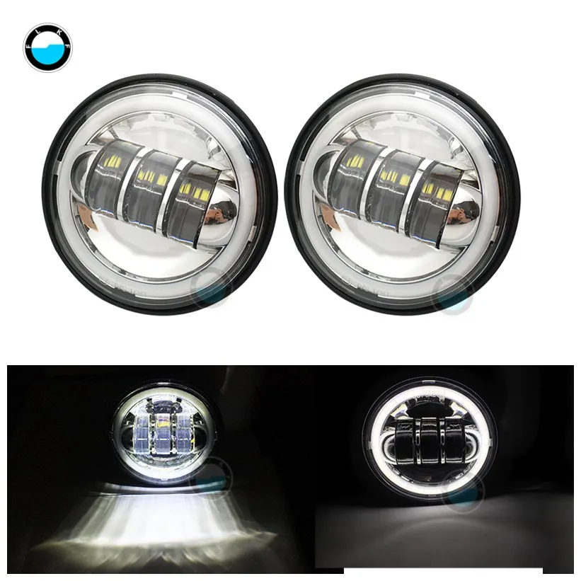 2 pcs Chrome Аксессуары для мотоциклов новейшая интегрированная 4,5 дюймовая противотуманная фара для велосипеда led, светодиодная противотуманная фара для мотоцикла - Цвет: 2 pcs Chrome