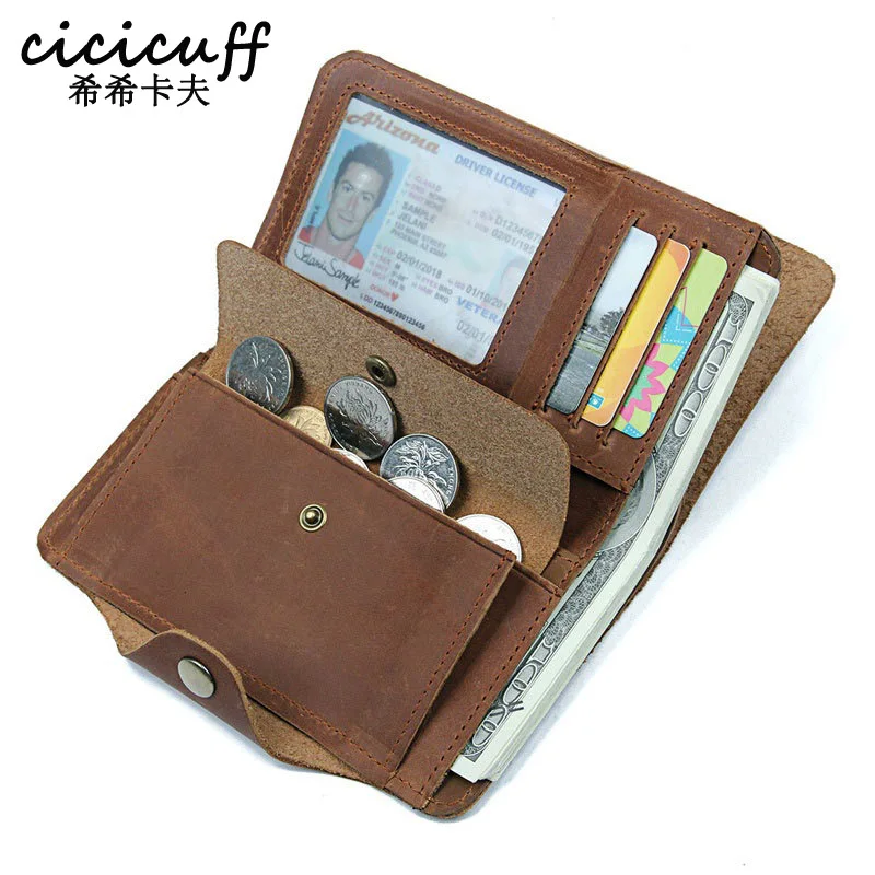 

Wallets Genuine Cow Leather Crazy Horse Leather Men Wallet 2020 Long High Quality Male Purse Clutch Carteira Hombre for Male