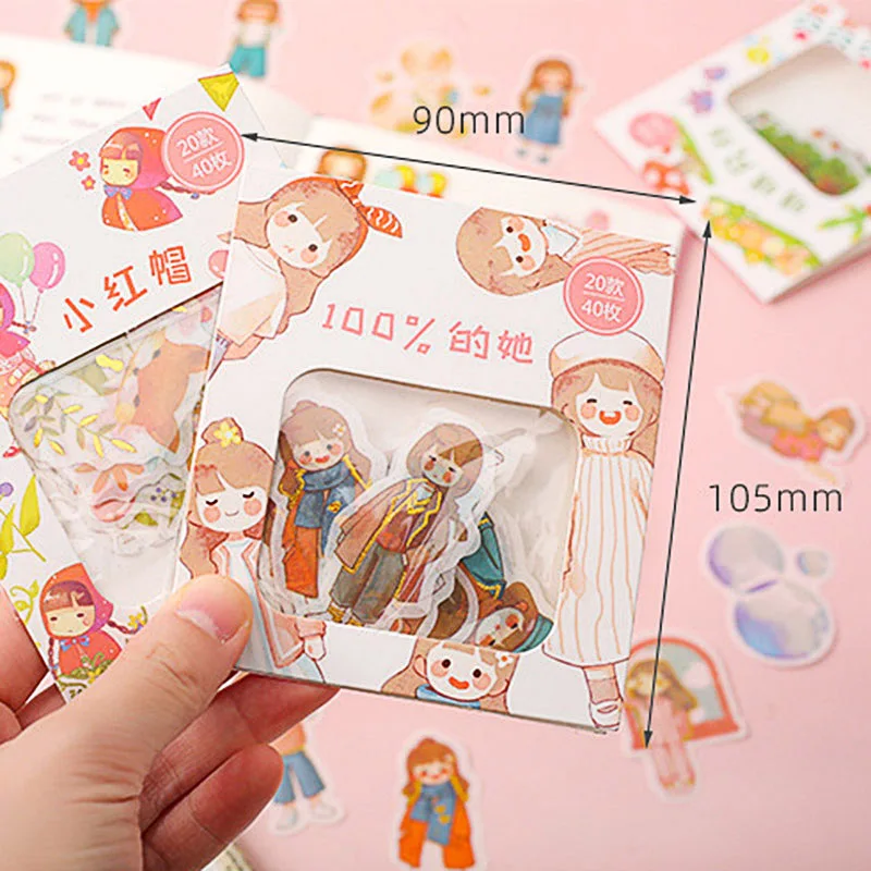 40 шт. Kawaii Foods канцелярские наклейки милый кот пуля журнал для девочек | Канцелярские наклейки -4000144594853