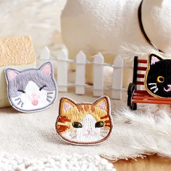 

1Pc Cute Embroidery Stickers Kawaii Cat Stickers Decorative Stickers For Kids Girls Gift DIY Diary Scrapbooking Supplies