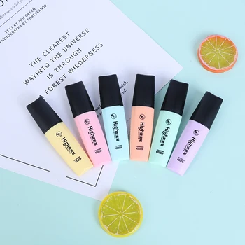 

6 Colors Mini Colorful Highlighters Pastel Markers Single Text Focus Marker Pens for School Office