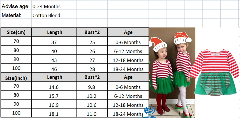 Brand New Newborn Baby Girl Striped Long Sleeve Jumpsuit Lace Tutu Dress Outfits Lovely Baby Girl Xmas Clothes