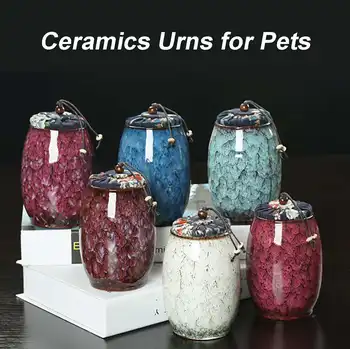 

Ice Glaze Cremation Urns Funeral Keepsake Pet Dog Cat Cremation Urn Birds Mouse Ashes Casket Columbarium Pets Memory 8.3*13.3CM