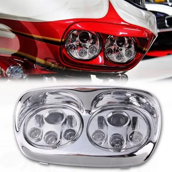 

5.75" Motorcycle Dual LED Projector Headlight 90W Hi/Lo Beam Headlamp Assembly for 2004 - 2013 Road Glide Complete Kit