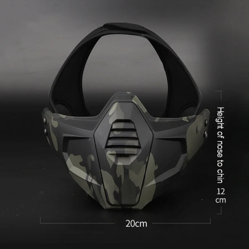 

(Tactical) Hunting Mask Airsoft Face Mask Shooting Wargames Camo Half Face Protective Lower Mask Paintball Protection Mask 4