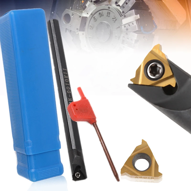 1Pcs SNR0010K11 Internal Lathe Threading Turning Tool Set Boring Holder + Carbide Insert with Wrench For Turning Tool