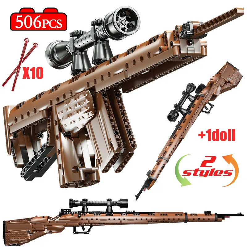 SWAT военная техника WW2 оружие 98K AWM Сигнальный Пистолет Модель Строительные блоки