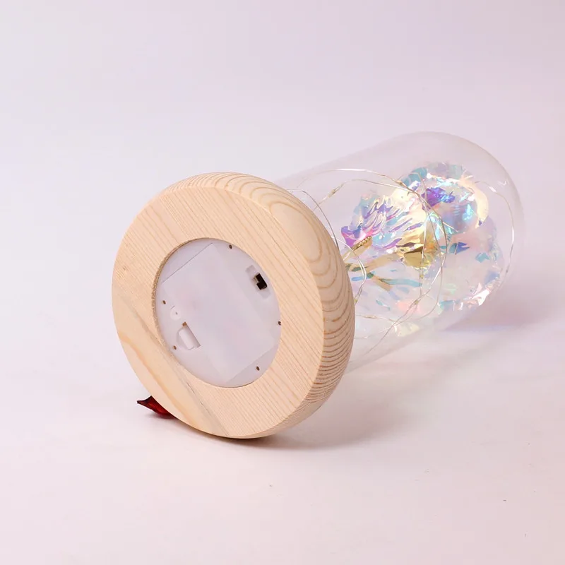 Günstig Schönheit und das biest rose in glas dome, Künstliche blumen rot gefälschte rose weihnachten hochzeit dekorationen, valentinstag geschenk