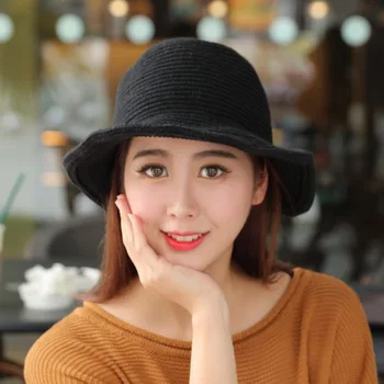 

Wool warming fisherman's hat basin hat bowler hat lady Han knitted wool hat autumn and winter