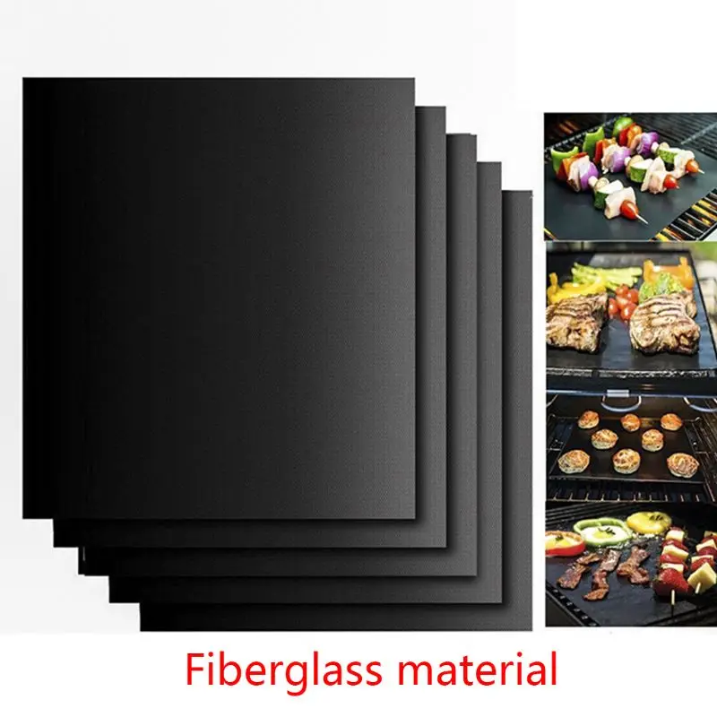 

5pcs Non-stick Barbecue Grill Cooking Baking Mat Grilling Foil Heat Resistance Easily Clean