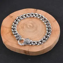 Новинка, мужской браслет, 925 пробы, серебряный, модный, шесть слов, стиль, Ретро стиль, браслет и браслет, простые ювелирные изделия, подарки для бойфренда