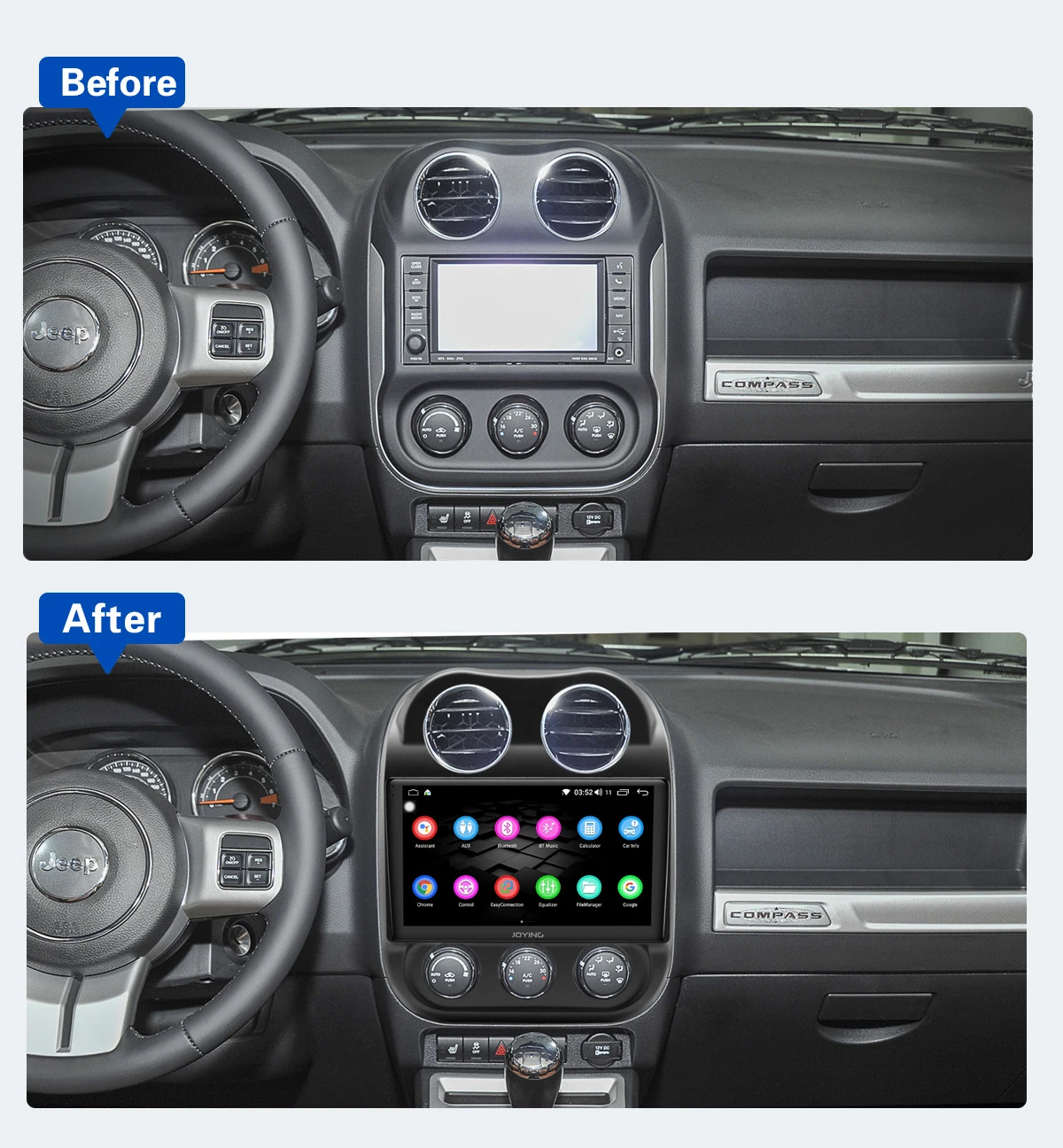 Ips Android 8,1 Автомагнитола головное устройство Автомобильный gps навигатор 10," для Jeep Compass 2009- Авто Стерео DPS Carplay Mirror link wifi