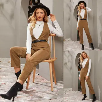 

New Women Fashion Loose Sleeveless Jumpsuit Clubwear Playsuit Bodysuit Party Romper Strap Dungarees Harem Long Trousers Overalls