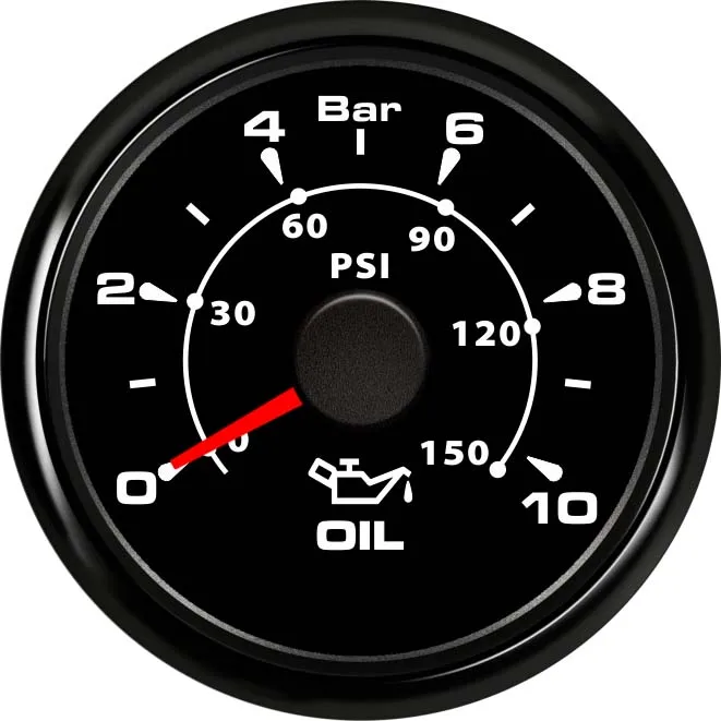 Датчик давления масла Универсальный 52 мм водонепроницаемый 0-10bar 0-145Psi для автомобиля грузовик лодка яхта с 8 цветов подсветка 9-32 в - Цвет: BN