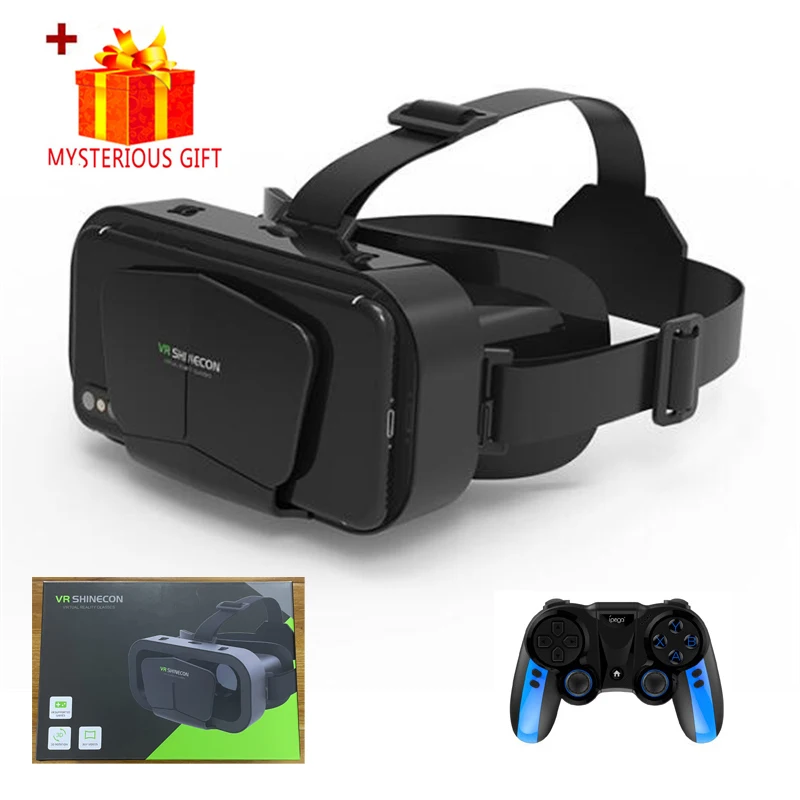 Virtual Reality 3D VR Glasses For iPhone Android Phone Mobile Cell Smartphones 7 Inch Helmet Headset With Controllers Wirth Real 