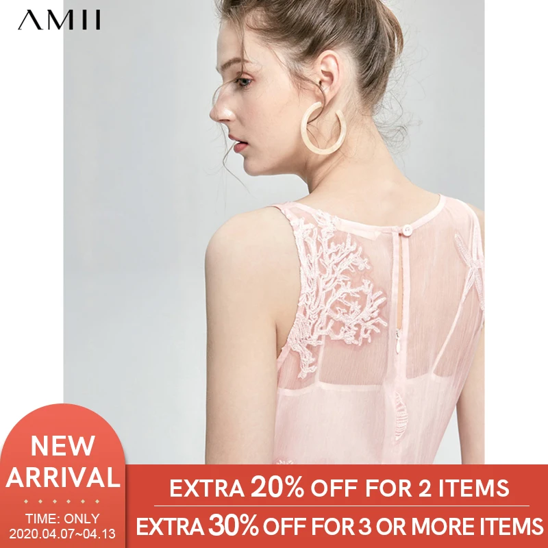 

AMII Minimalism Spring Summer Lace Thin Dress Women Temperamental High Waist Ankel-Length Dress 11940157