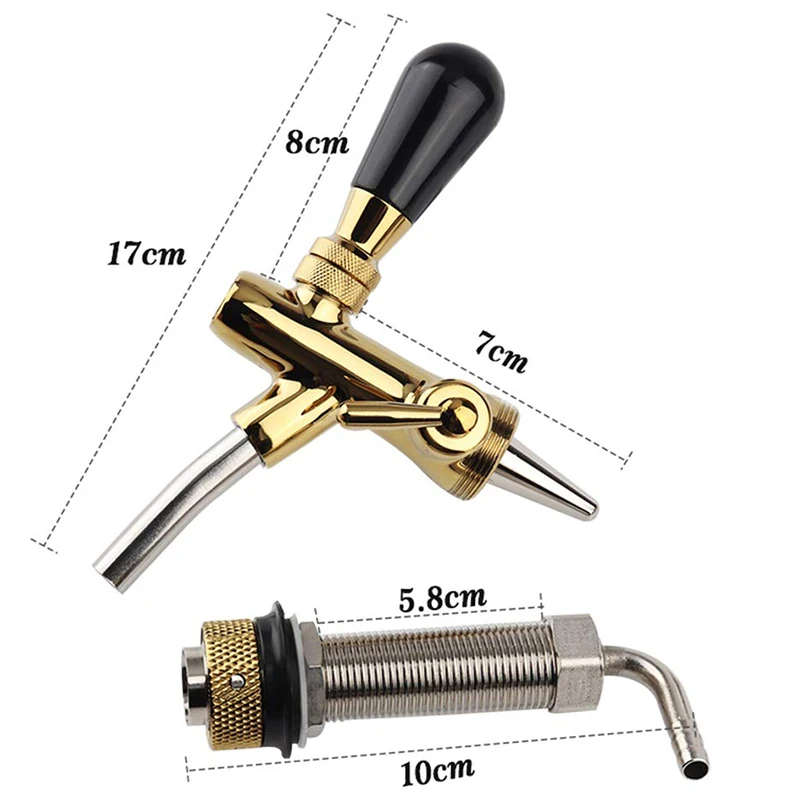  Beer Faucet Adjustable Beer Faucet Beer Handle Faucet Flow Control Faucet Faucet Kit for Brewed Dra